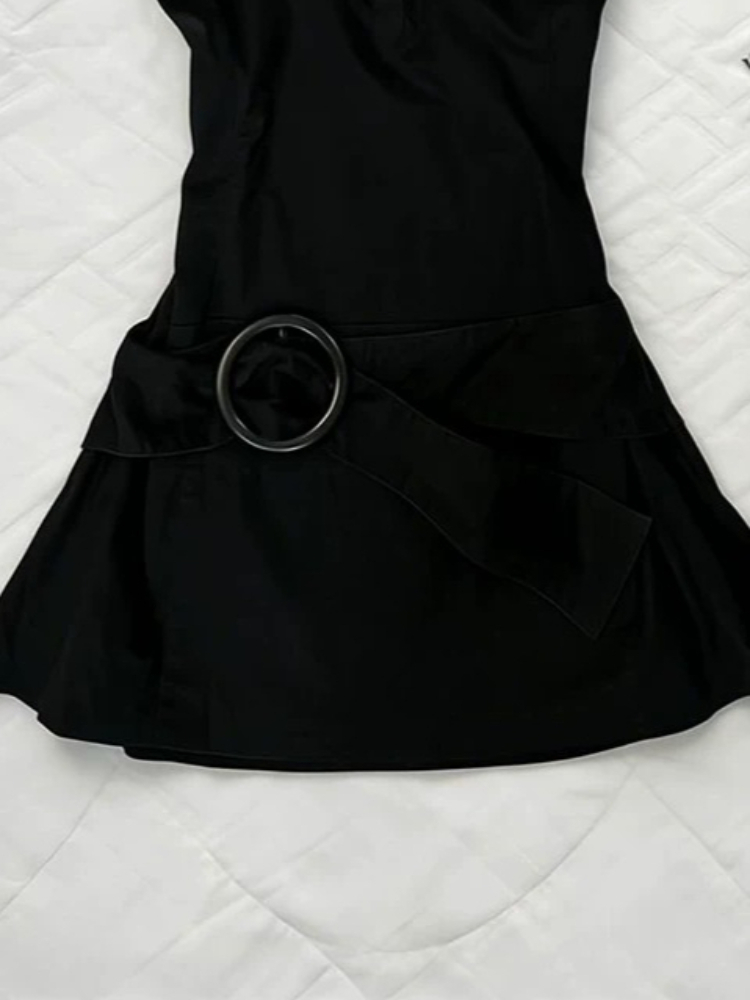 สไตล์วินเทจสีดำสลิมฟิตชุดเดรสป - Corset Waist Cinch บทวิจารณ์และราคา